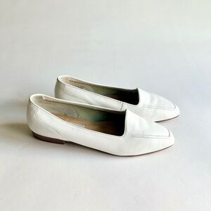 Calico White Genuine Leather Flats size 8.5 Made in Brazil
